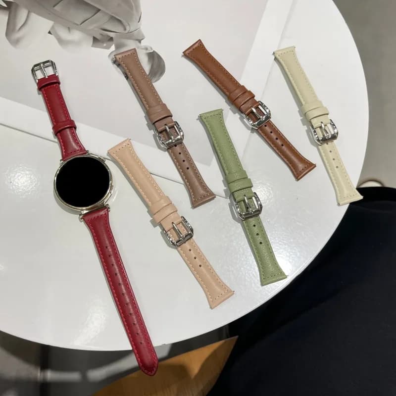 Cinturino in pelle sottile da 20mm 22mm per Samsung Galaxy watch 6/7/5 pro/4 Classic/active 2 braccialetto sportivo Huawei watch GT 4-2-2e-3 band