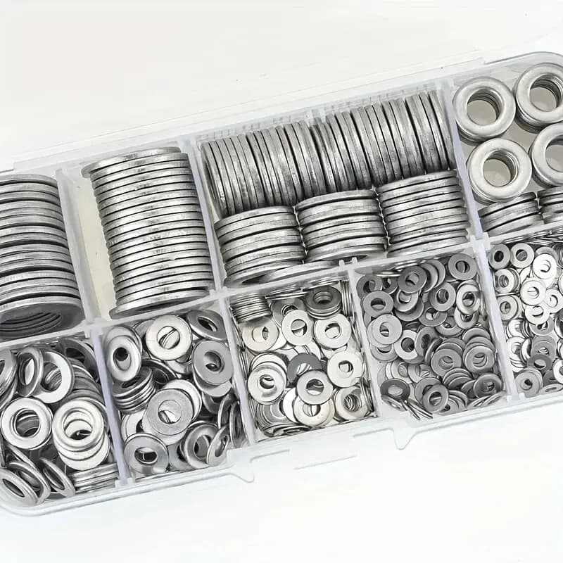 Set of 360/580 pieces 304 stainless steel flat washers, perfect for home decoration, factory repairs, kitchens, shops and more