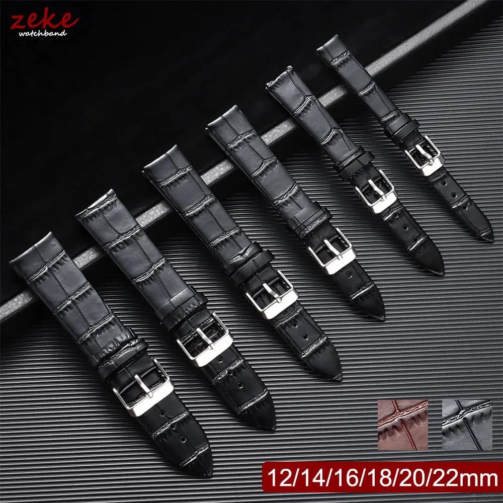 PU Leather Watch Strap 22mm 20mm 18mm 16mm 14mm 12mm Soft Ultra-thin Wrist Band Universal Casual Sport Bracelet for Men Women
