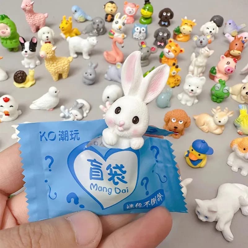 ,2026 Small Gift Mini Independent Packaging Blind Bag Surprise Kawaii Animal Model Toy Bear Pig Blind Box Birthday Party Favors