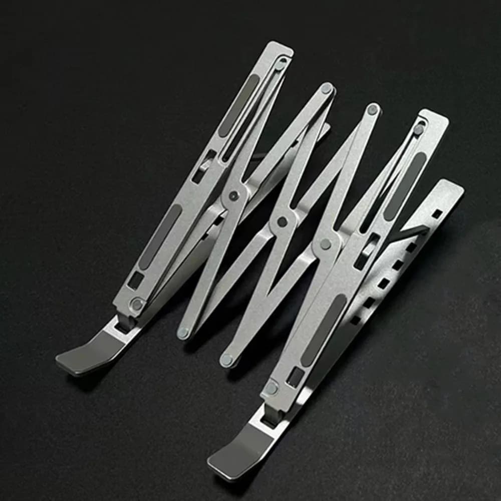 Supporto Regolabile per Laptop, Stand Portatile Pieghevole per Raffreddamento Notebook, Base Antiscivolo in Lega di Alluminio
