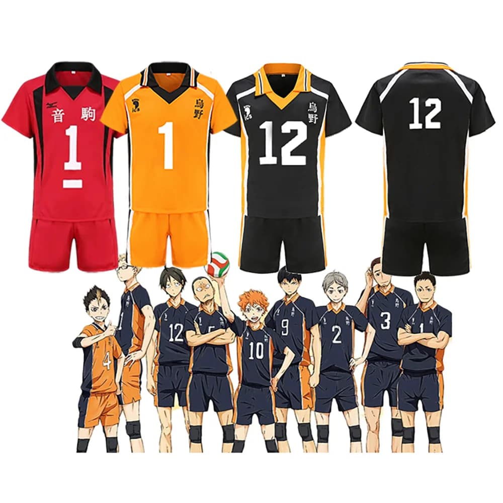 Haikyuu!! Cosplay Costume Karasuno High School Volleyball Club Jerseys Hinata Shoyo & Kageyama Tobio Sportswear for Fans