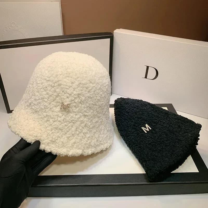 Cappello da pescatore invernale Cappello protettore per le orecchie caldo ispessito Cappello Fedora in lana francese da donna Cappello da pescatore lavorato a maglia da escursionismo all'aperto