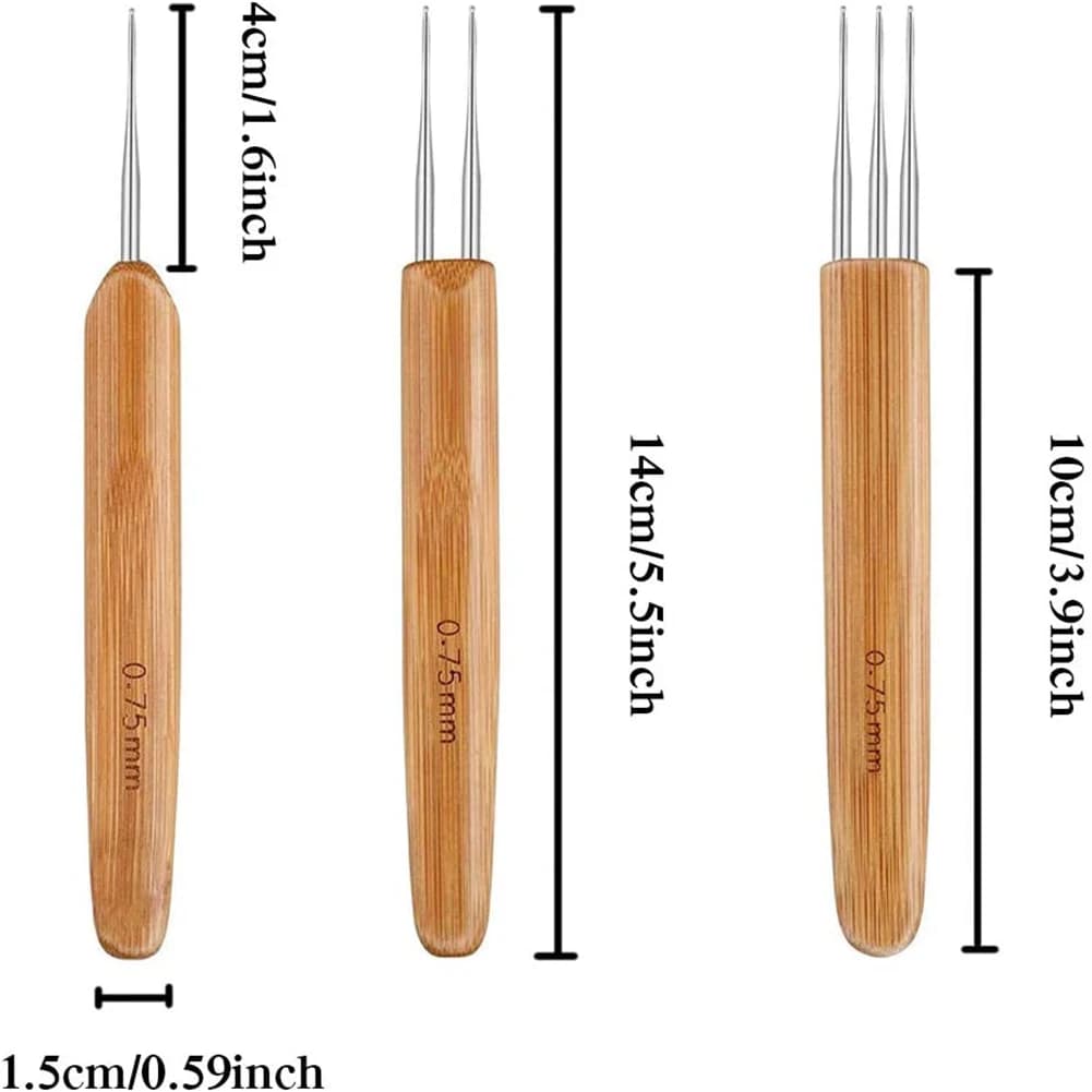 Set di Uncinetti per Dreadlock Mar.Dreadlock - Kit di Strumenti per Dread Lock, Set di Aghi per Uncinetto a Uncino per Trecce, Realizzazione di Tappeti e Altri Lavori Artigianali