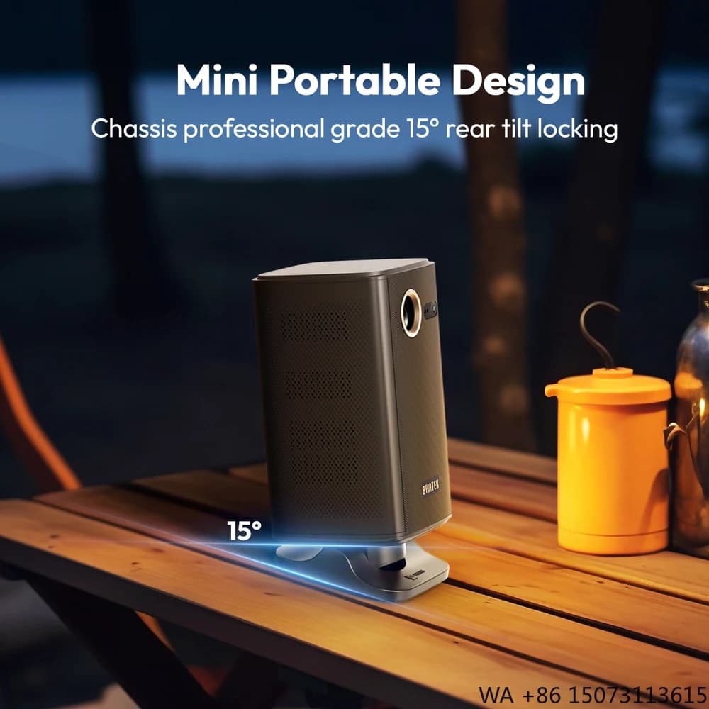 Proiettore DLP Portatile Mini con Batteria Integrata da 10000mAh, Design Touch 3D 4K con Mini Base