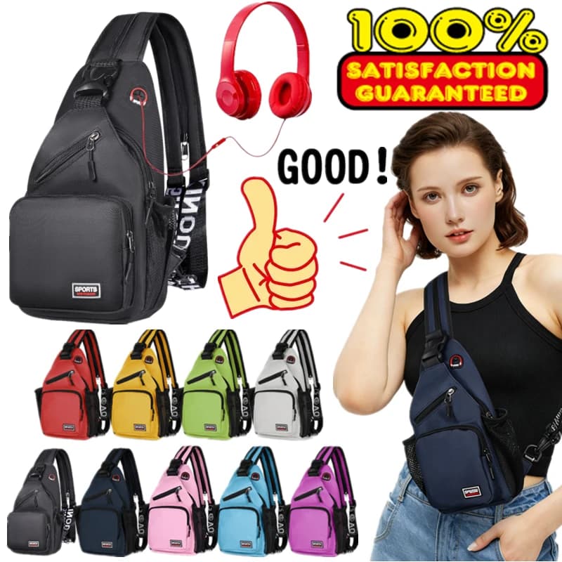 Nuove borse da petto da donna Zaino regolabile e borsa a tracolla singola con foro per auricolari Borsa Oxford da viaggio sportiva piccola per ragazza