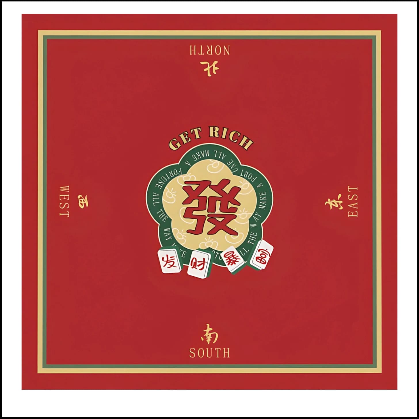 70/80/90cm rubber table mat for mahjong games creative design silent and anti-slip mahjong mat for card games