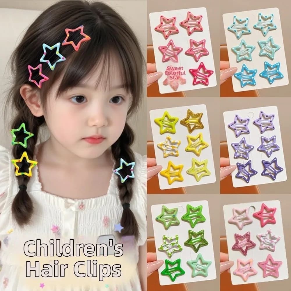 30 Pezzi Fermagli per Capelli a Stella Color Dopamina, con Finitura Lucida Effetto Goccia di Vernice, in Lega Glitterata