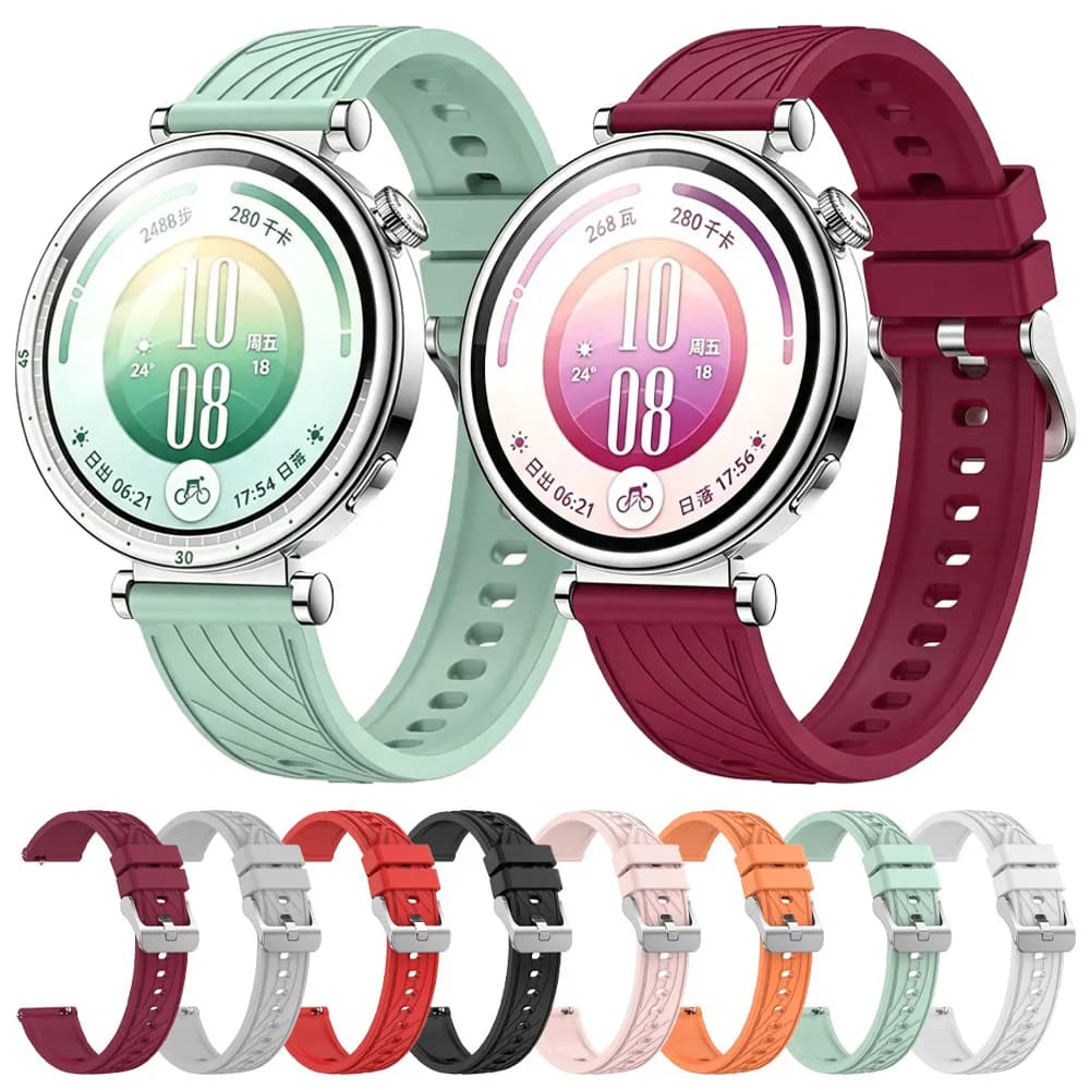 18mm Sports Silicone Strap For Huawei Watch GT7 GT6-5-4 41mm Soft Correa Smartwatch Band Huawei Watch 5 GT5 Pro 42mm Accessories