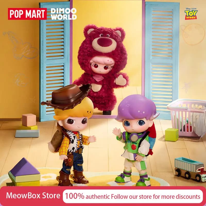 Authentic Pop Mart Dimoo Toy Story Series 1/8 Scale Articulated Figure Blind Box Gift Idea Collectible Toys Mystery Boxes Anime