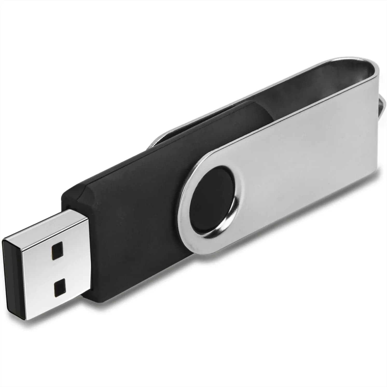 Chiavetta USB da 16GB con Portachiavi, Memoria USB Girevole in Metallo per Archiviazione Dati, Foto, Musica