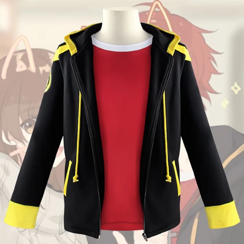 Costume Cosplay Mystic Messenger 707, Abbigliamento Anime Game MM, Cappotto con Cappuccio, T-shirt, Uniforme per Festa di Halloween, Completo per Uomo e Donna