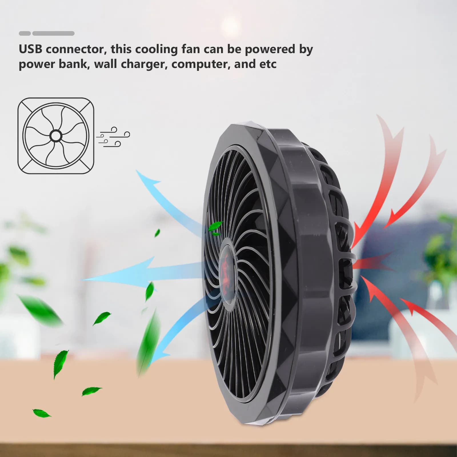 Set di 1 Ventilatore Portatile USB per Gilet Refrigerante, Silenzioso, Regolabile, per Abbigliamento da Lavoro, Lunga Durata, per Raffreddamento Estivo