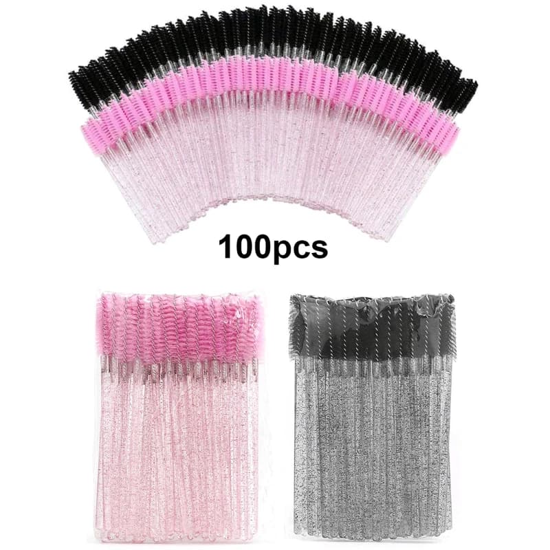 wholesale 100 pieces disposable eyelash brushes micro eyelashes mascara wands wholesale for makeup extension eyelashes