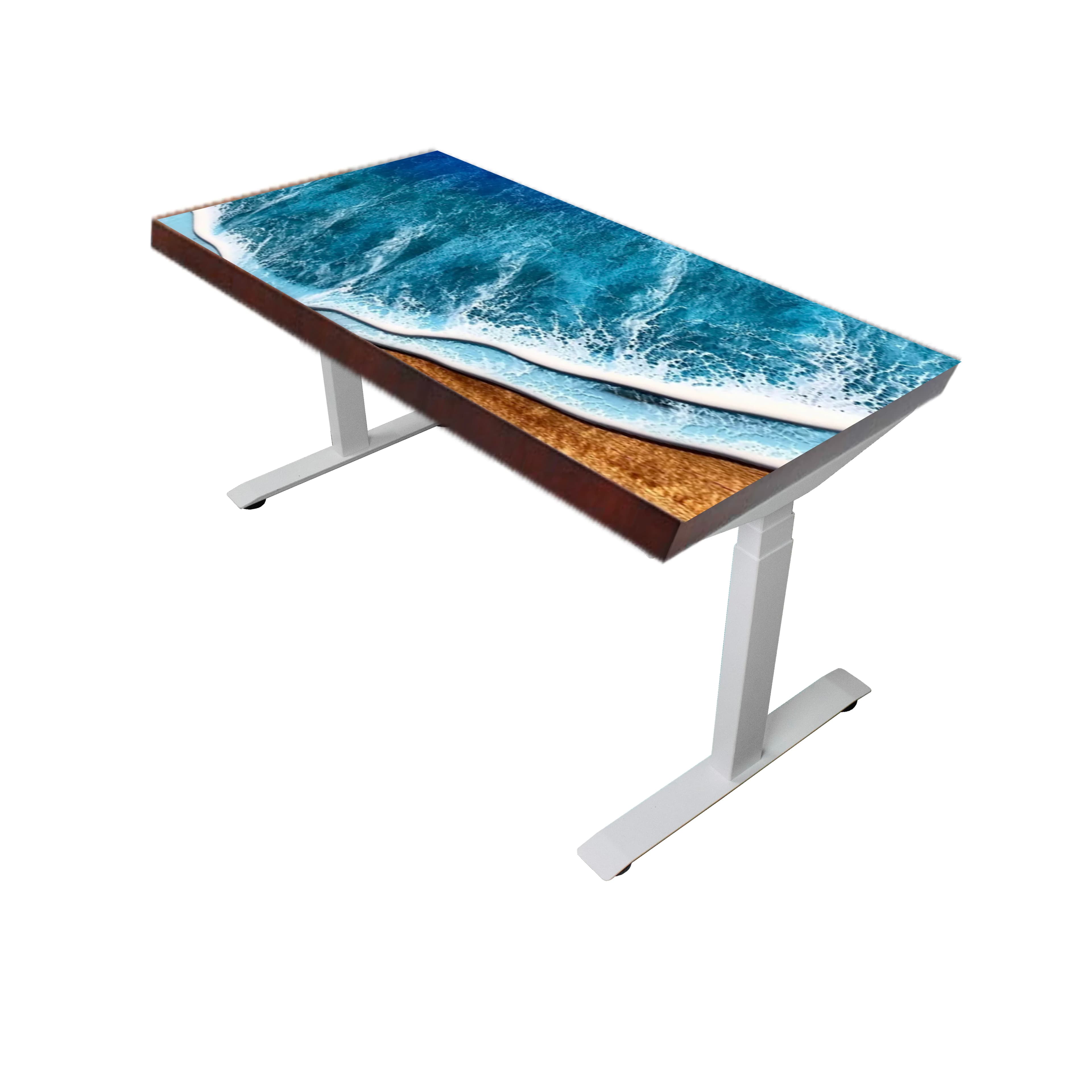 Scrivania da tavolo con gamba da tavolo regolabile in altezza per laptop a doppio motore in metallo con sollevamento intelligente motorizzato elettrico ergonomico