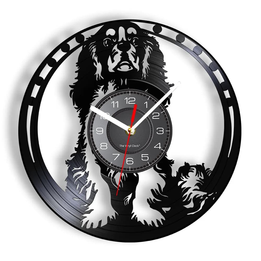 Cavalier King Charles Spaniel Dog Wall Clock Cavalier Wall Art Dog Breed Pug Dog Watch Record Vinyl Dog Lover Gift For House Opening