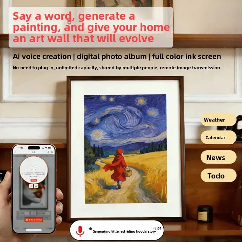 AI Digital Photo Frame Ink Screen Dialogue Creation Family Sharing Wedding Birthday Gift