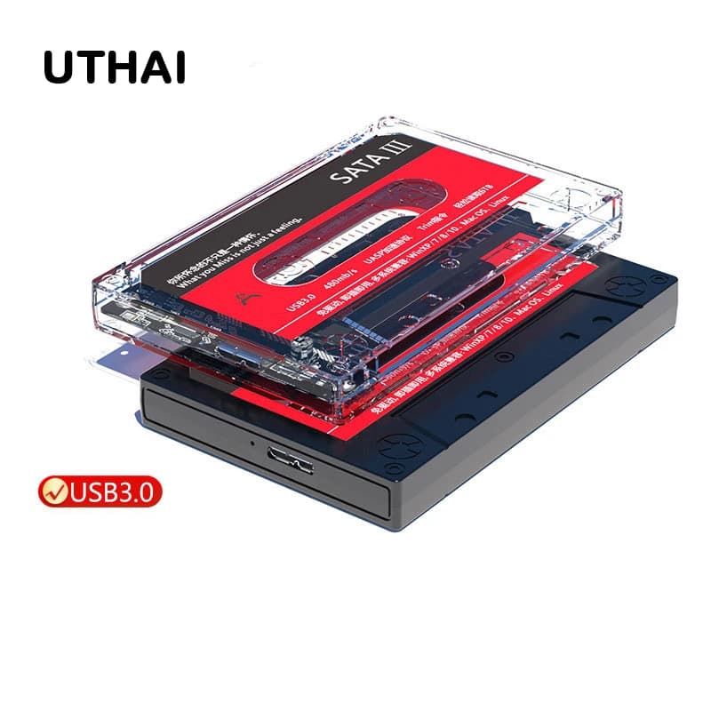 UTHAI T46 Nuovo disco rigido esterno USB 3.0 SATA 5Gbps 2.5 pollici HD esterno HD Custodia per disco rigido con nastro per PC/notebook