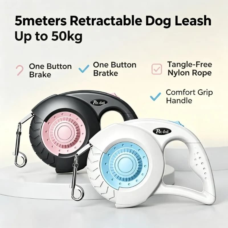 5 Meters Automatic Telescopic Leashes Traction Rope for Pet Dogs Is Suitable Walking Free Hands Rope Chain for Small Large Dog