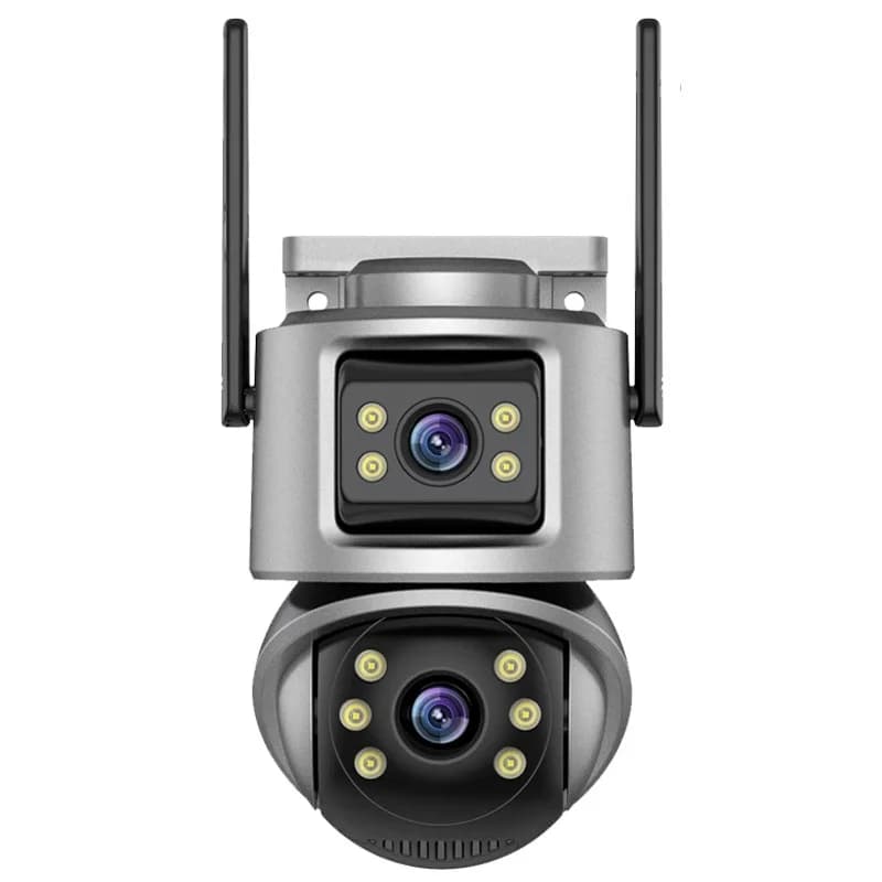 Telecamera IP Dome PTZ Wireless a Colori con Doppia Lente 6MP, App iCsee, Rilevamento Umanoide AI, Allarme, Sicurezza Domestica, Monitoraggio Bambini