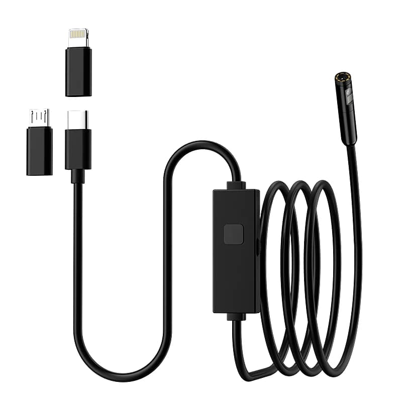 Endoscope Type-C with Single or Double Camera, USB Probe Waterproof with LED for Automotive Inspection, Compatible with iOS iPhone and Android Phones