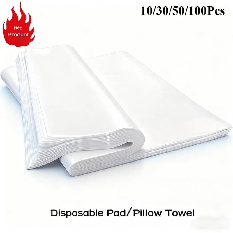 100 pz. Coperture Monouso in Tessuto Non Tessuto per Poggiatesta Viso, Impermeabili, per Lettini da Massaggio e Spa, per Poggiatesta Monouso per Trattamenti Estetici