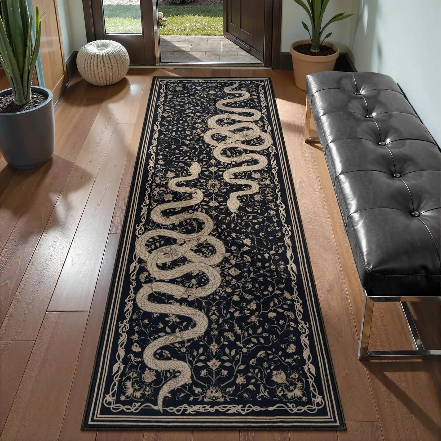 Tappeto da corridoio Tappeto da corredor Tappeti lunghi neri Corridoio Lavabile in lavatrice Camera da letto Tappetino da cucina Tappeti eleganti per la decorazione della casa
