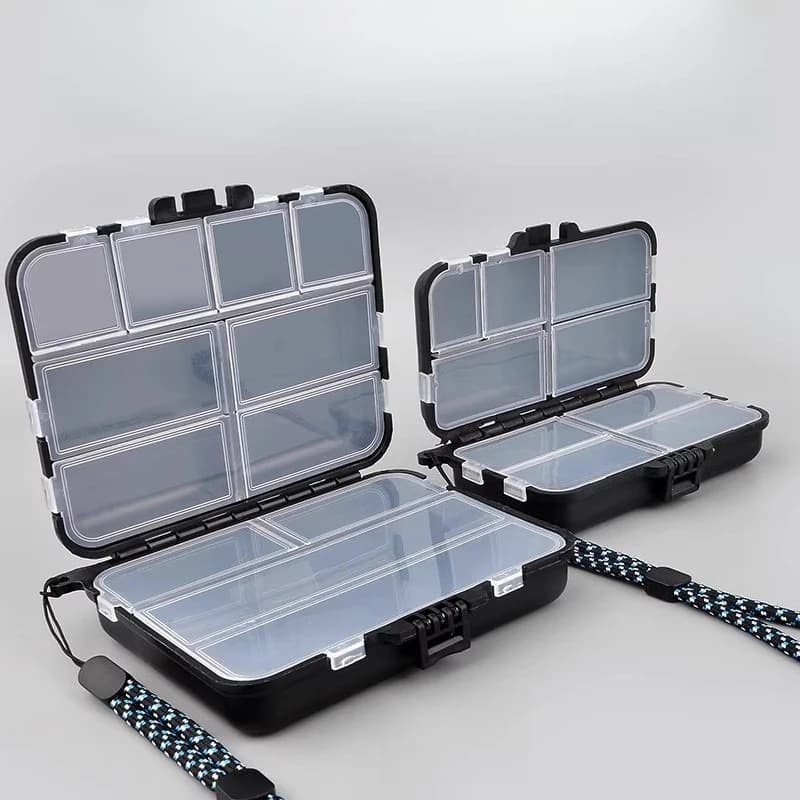 Portable Double Layer Mini Lure Tackle Box Micro Fishing Hooks Snap Storage Case Small Spoon Bait Organizer Fishing Accessories