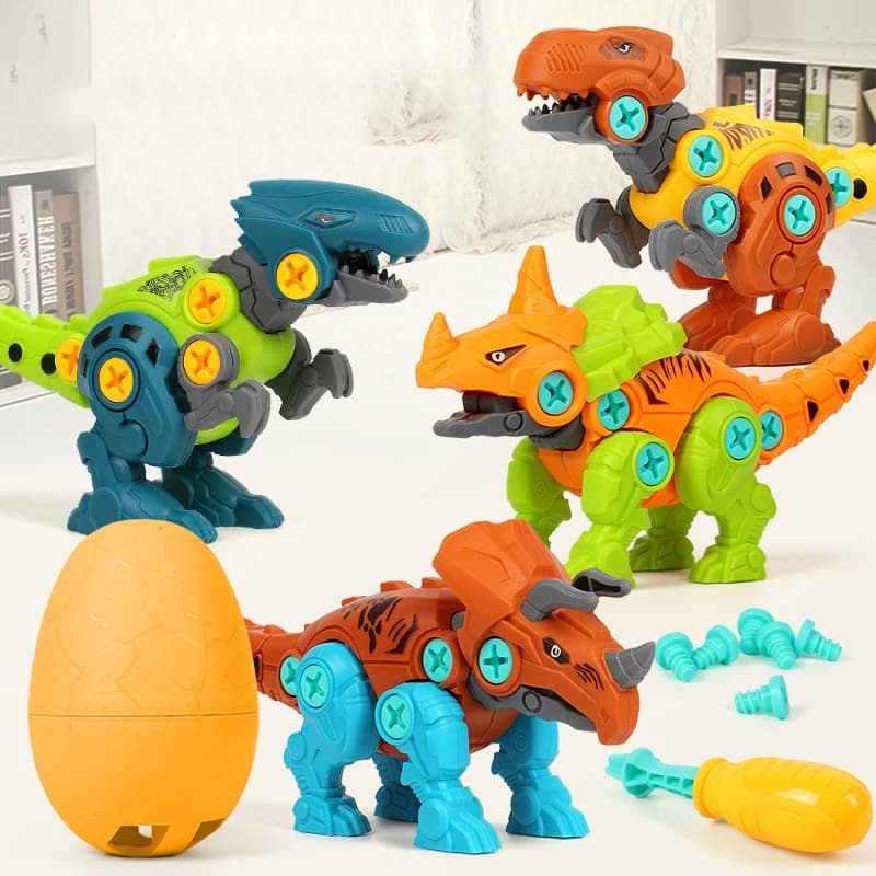 Dinosaur Building Block Fixing Screw Disassembly and Assembly Toy Dinosaur Egg Tyrannosaurus Rex Model Children Educational