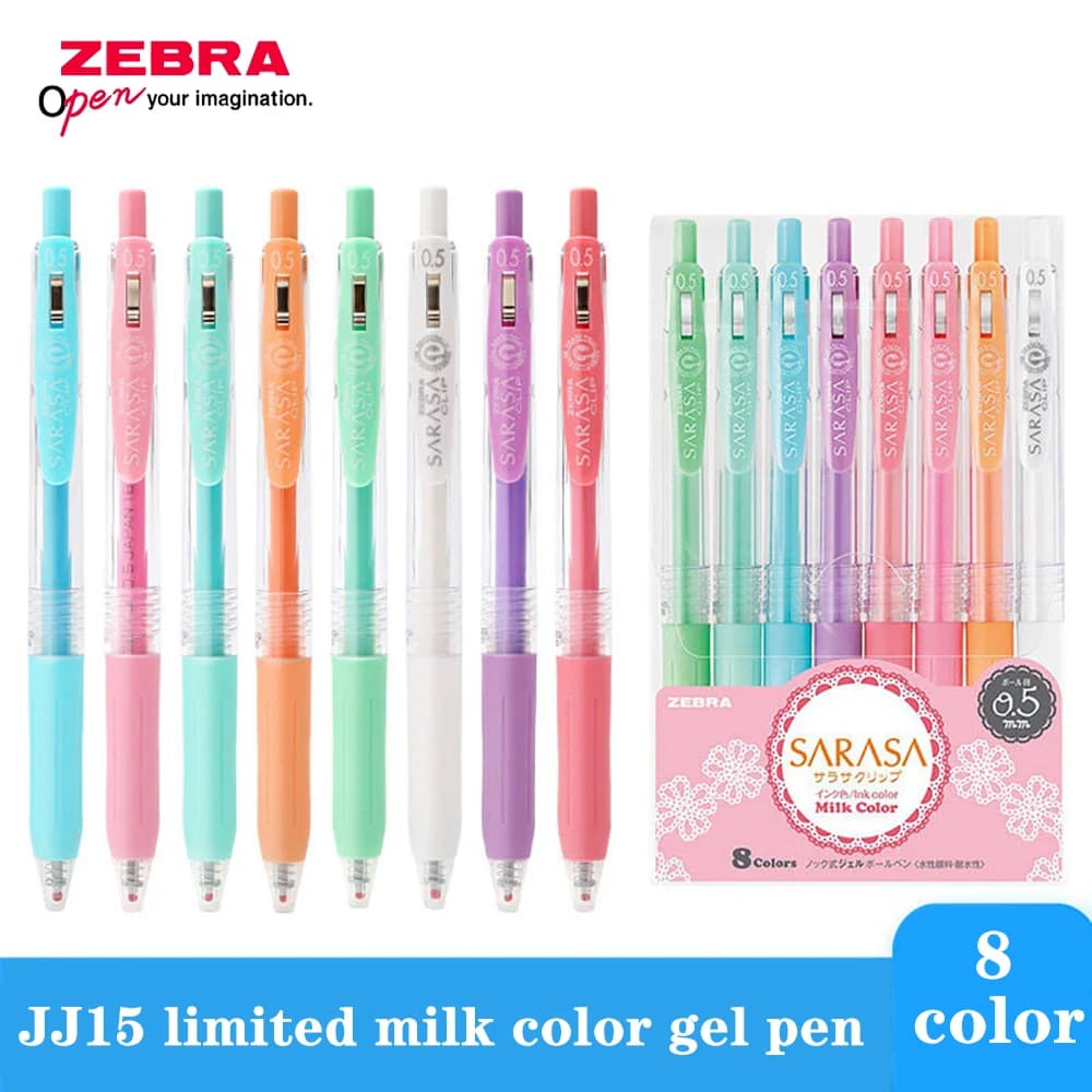 Japan Zebra Gel Ink Pen SARASA Milk Color Press Cute Gel Pens Set Account manuale Special Cute Stationary Supplies JJ15-MK 0.5mm