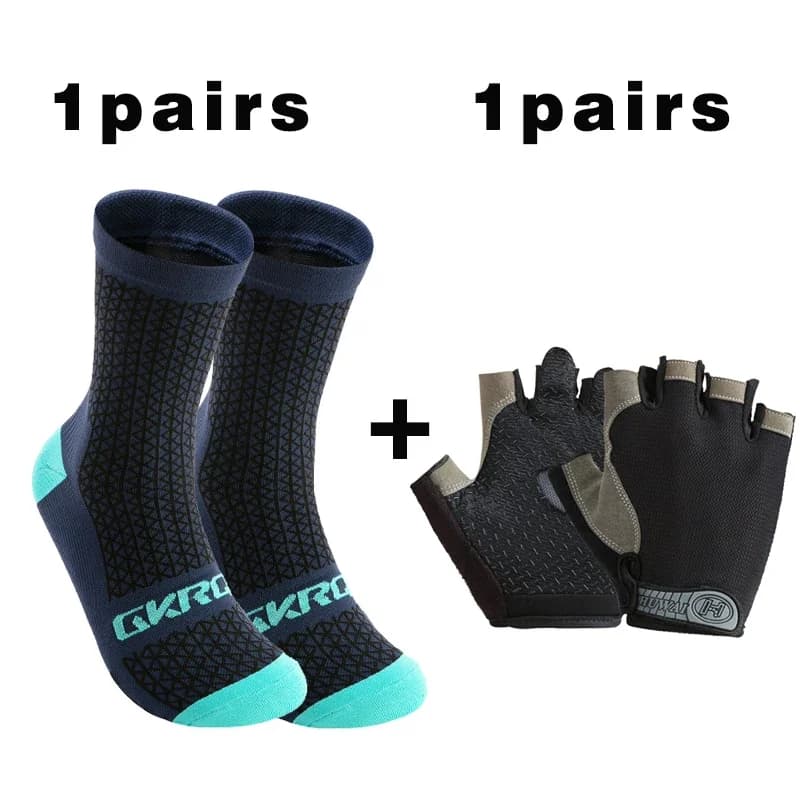 New Cycling Socks High Quality Compression Socks Men and Women Soccer Socks Basketball Outdoor Running Professional +glove