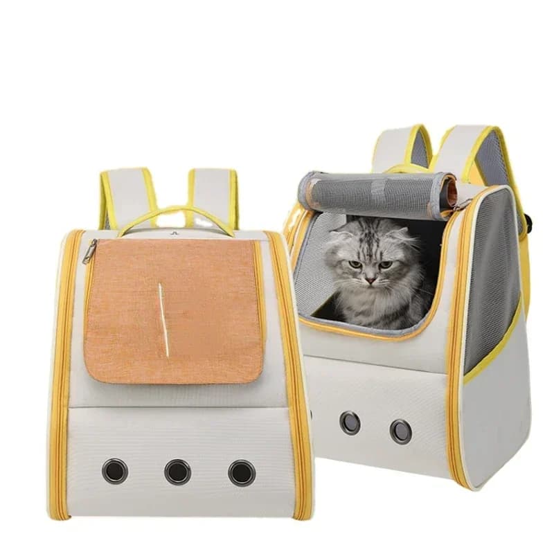 Zaino Trasportino Pieghevole per Animali Domestici, Borsa da Viaggio Traspirante per Cani e Gatti, Portatile e Carina