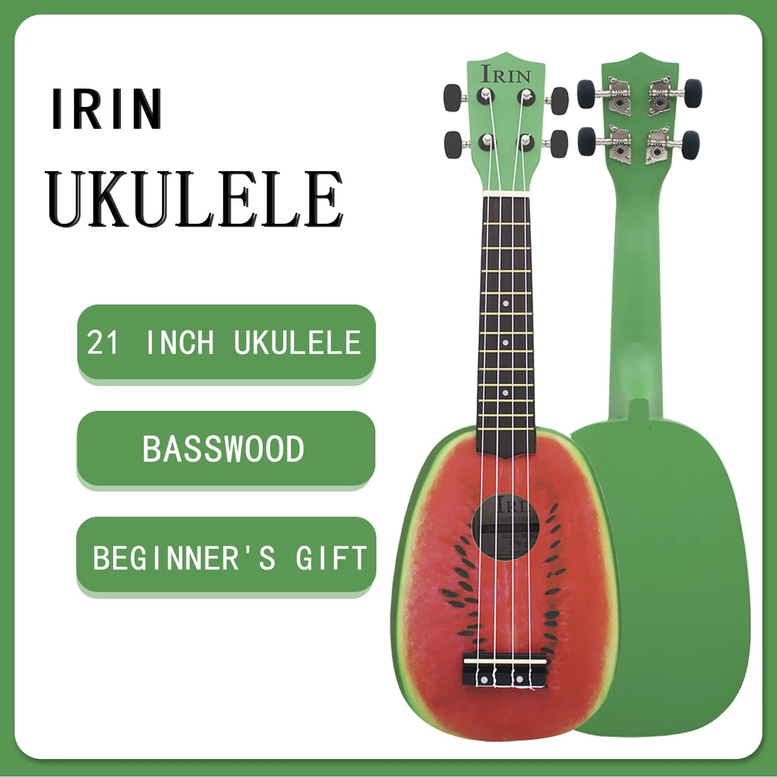IRIN 21 pollici Ukulele 4 corde chitarra anguria hawaiano Mini Guitarra tiglio Ukulele Stringed strumento musicale principiante
