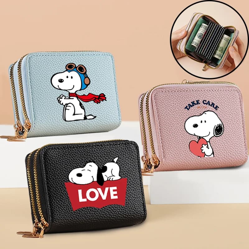 Snoopyed High End Large Capacity Wallets for Women Anime Fashion Money Bag Female Portable Good-looking Credit Card Holder Gifts