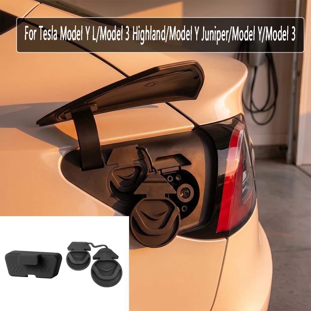 Car Silicone Charging Port Waterproof Cover Charger Hole Protector Dust Cover Accessory For Tesla 6-seater YL Updated Y3 Old Y3