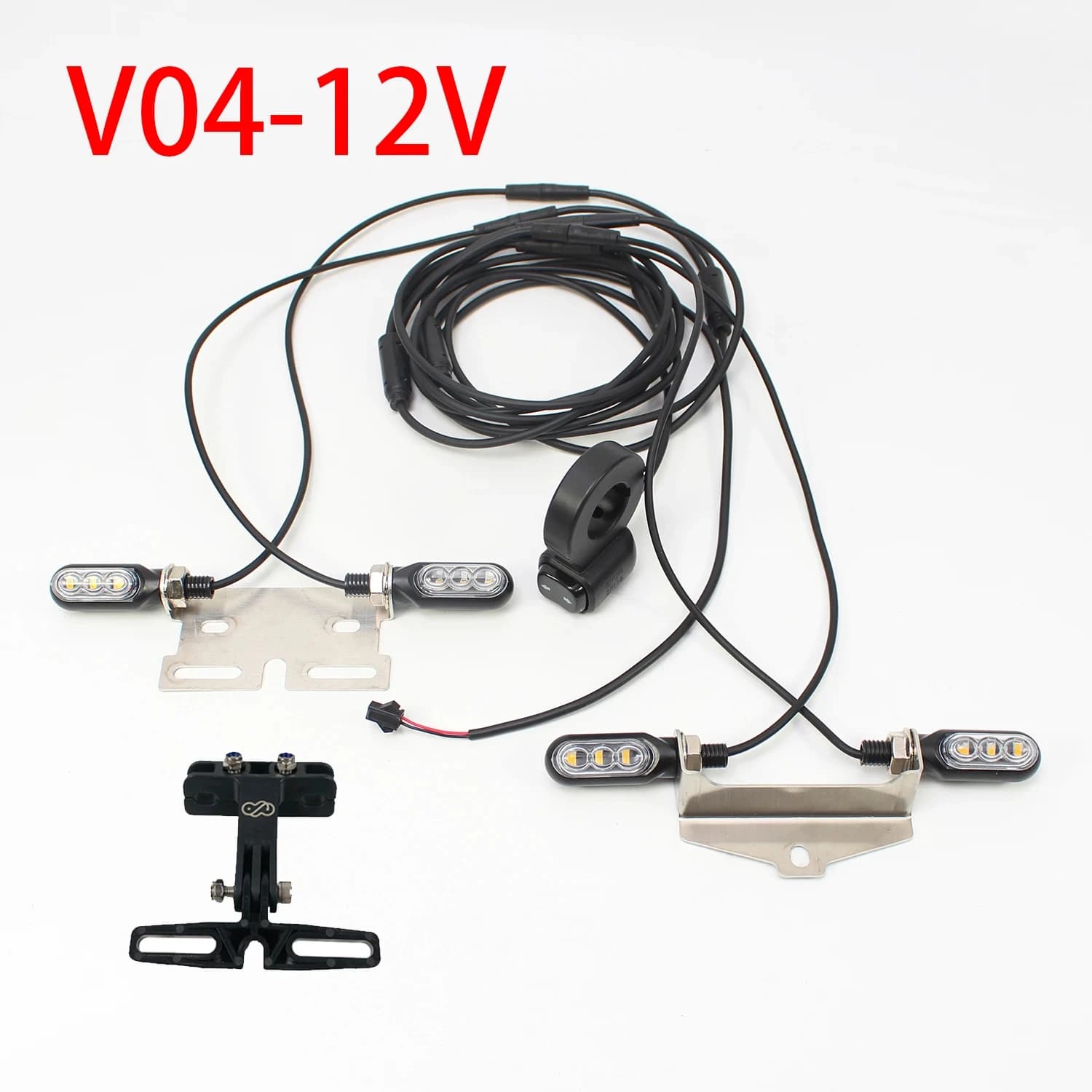 Kit Interruttore Indicatore di Direzione LED Universale V04 12V-72V Impermeabile per E-Bike/Scooter