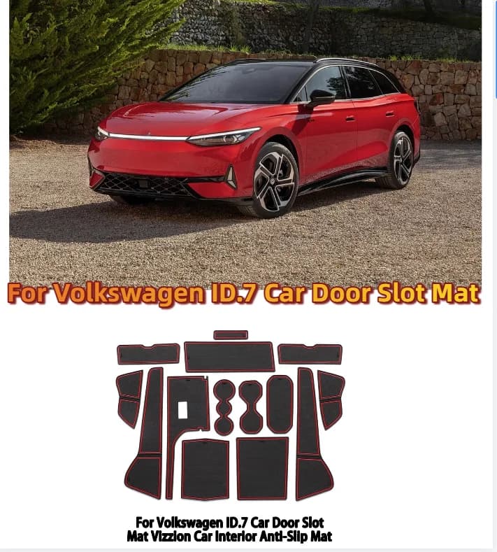 For Volkswagen ID.7 Car Door Slot Mat Vizzion Car Interior Anti-Slip Mat Storage Slot Car Dust Mat