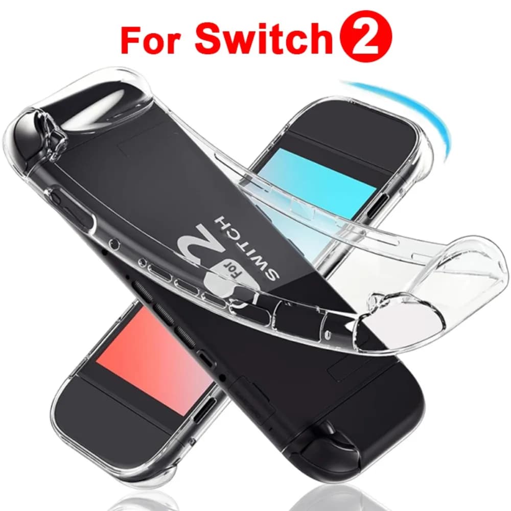 Custodia trasparente per Nintendo Switch 2 Custodia protettiva in TPU con impugnatura morbida Design integrato Cover antigraffio antiurto a prova di caduta