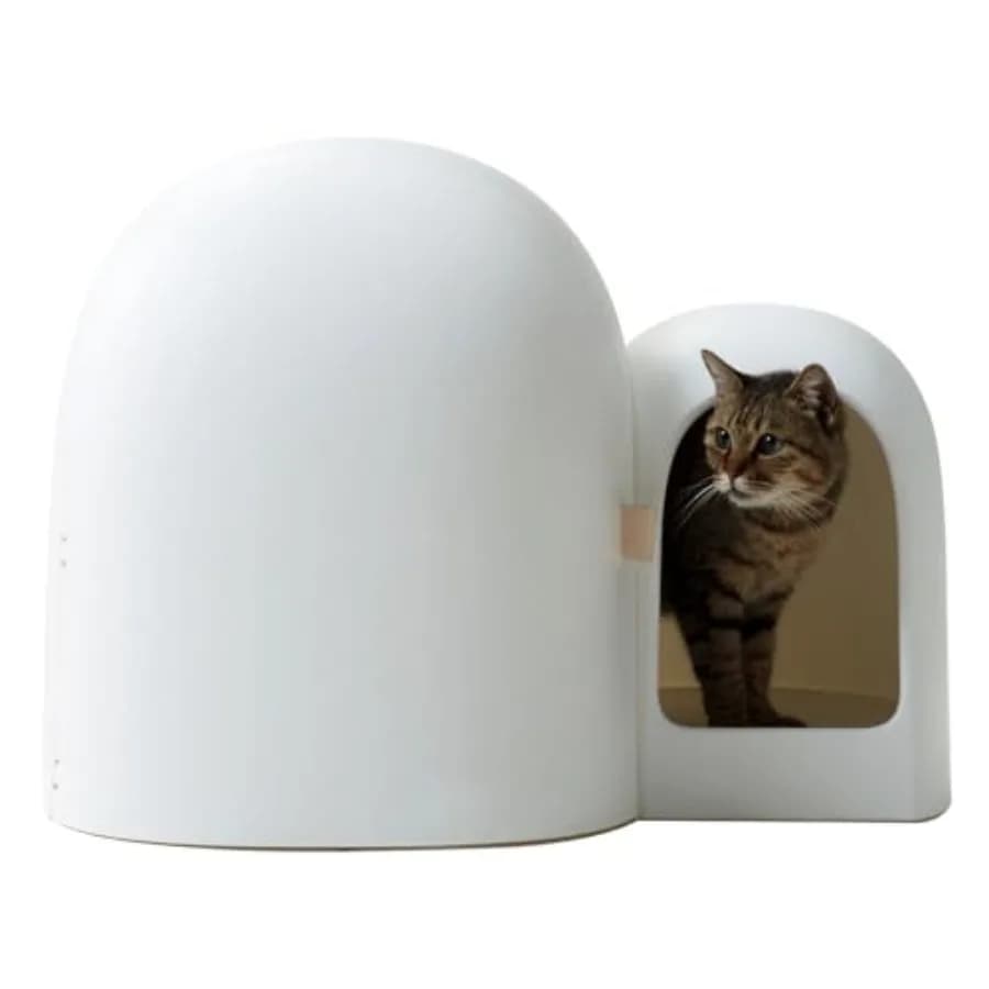 Large Covered Hidden Cat Litter Box Furniture with Scoop for Odor Control and Less Tracking Modern Design Easy to Clean 26.7x19