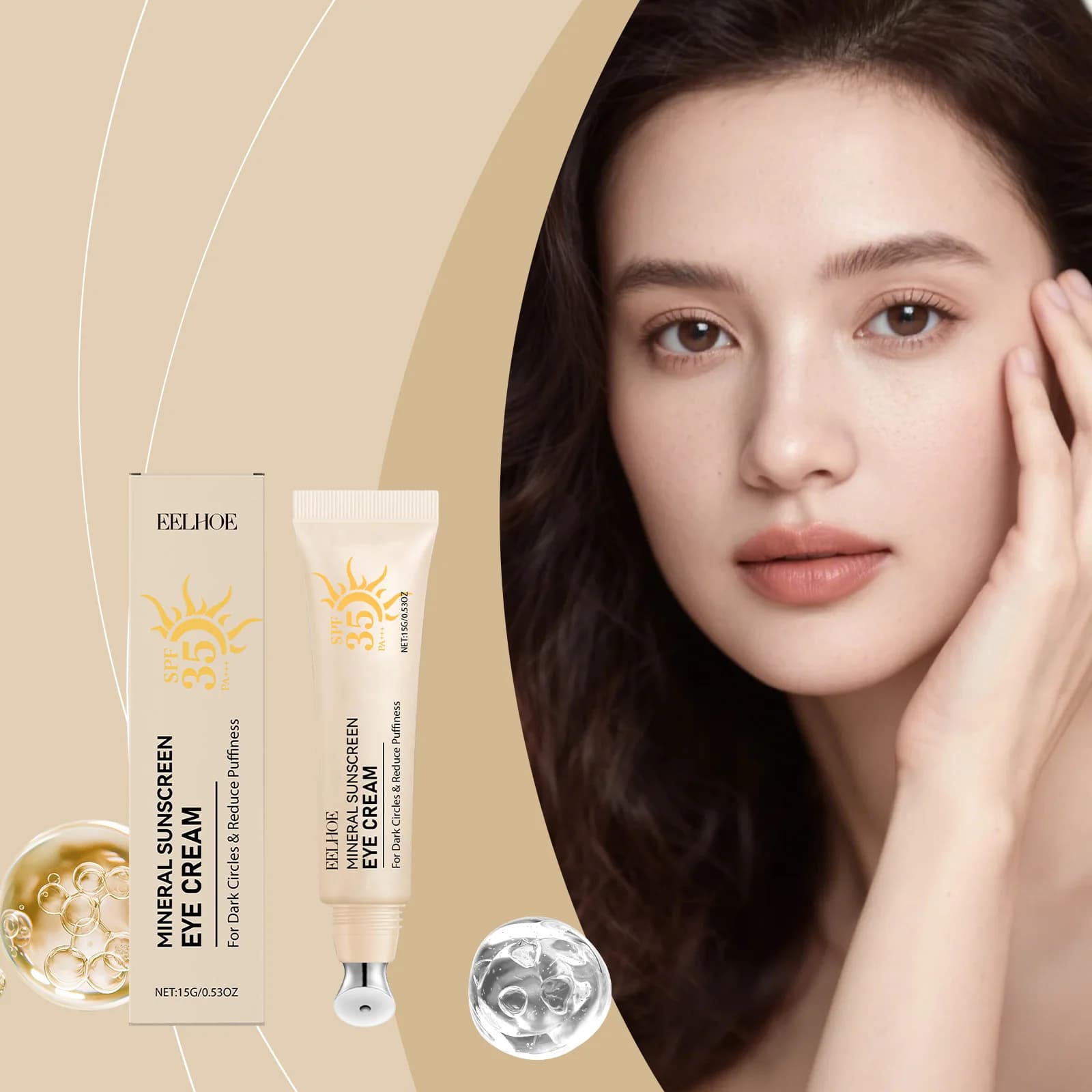 Crema per gli occhi con protezione solare e correttore: idratante, crea un trucco occhi impeccabile, nasconde l'imperfezioni, per tutte le occasioni