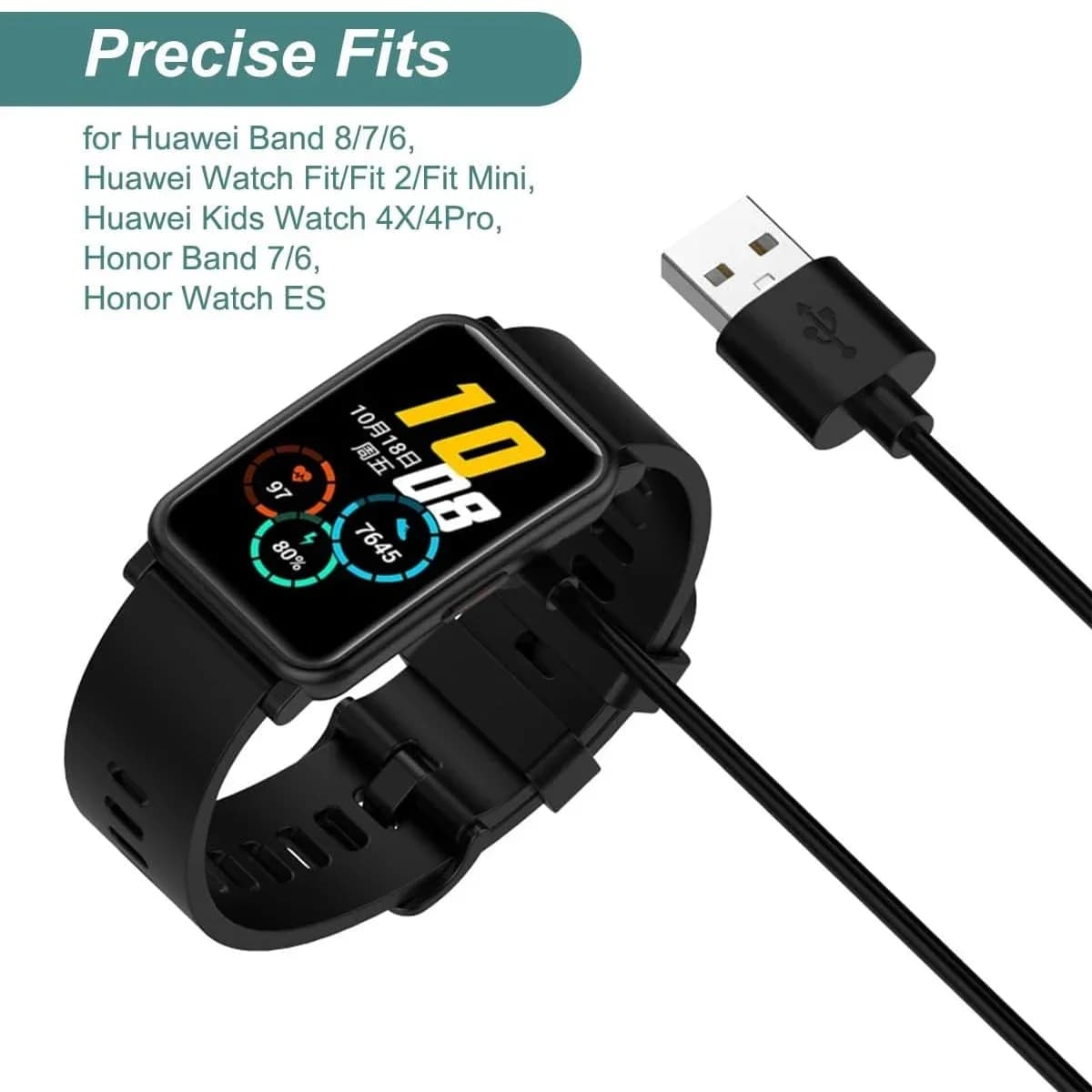 Sostituzione caricabatterie Smartwatch per Huawei Band 10 9 8 7 6 /Watch Fit / Honor Band 4X Cavo di ricarica adattatore caricabatterie magnetico USB