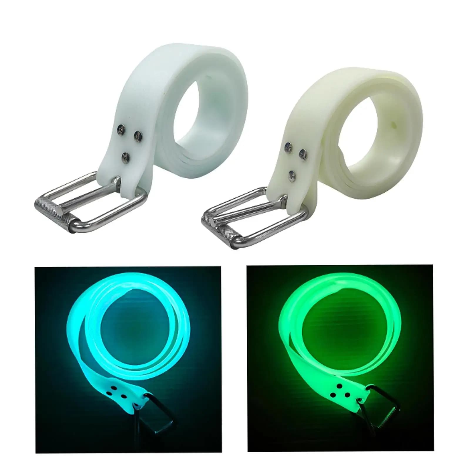 Glow in the Dark Freediving Weight Belt Silicone Quick Release Waist Strap Scuba Equipment for Spearfishing