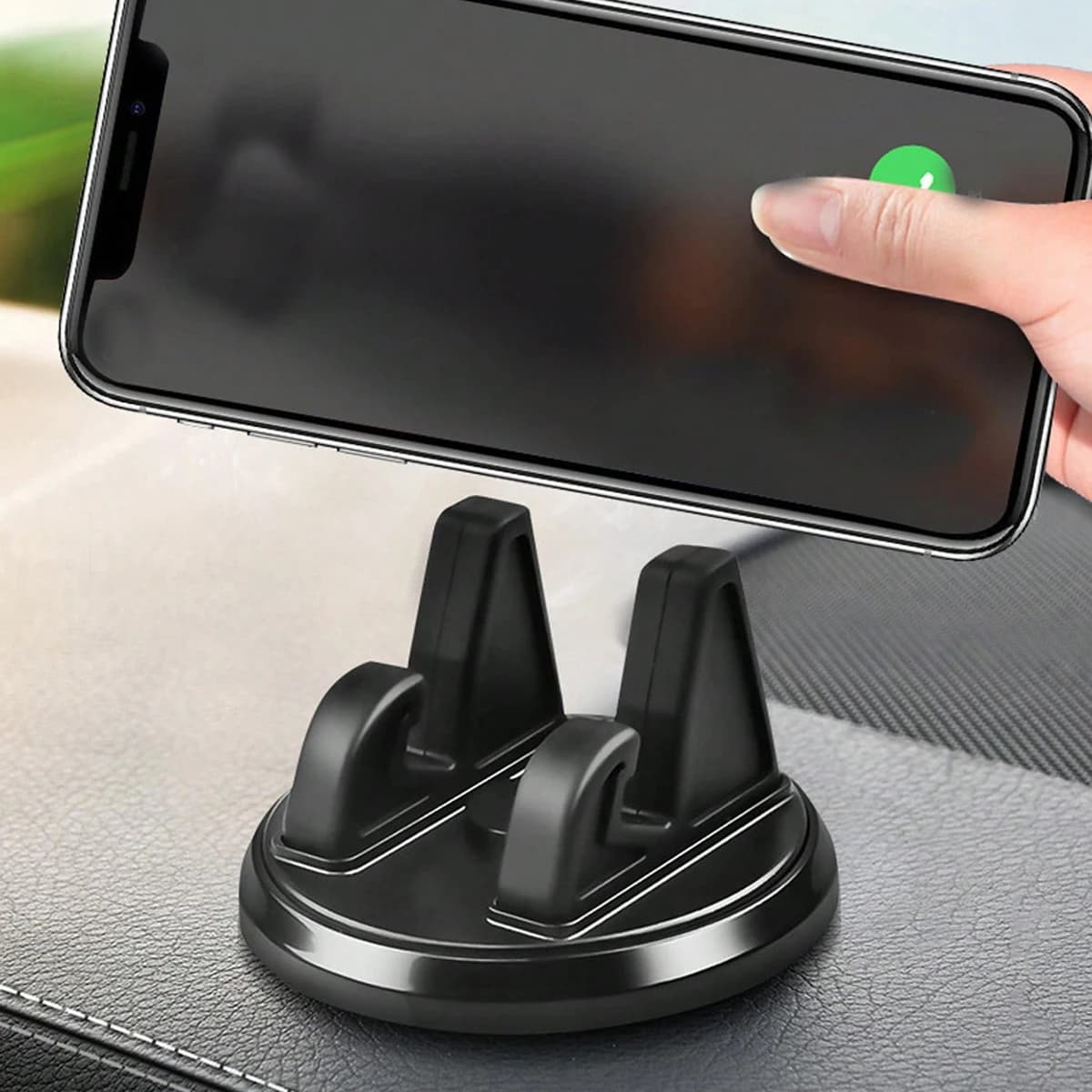 Supporto per telefono da auto adesivo in ABS ruotabile a 360 gradi, adatto per la navigazione del telefono e il visionamento di video