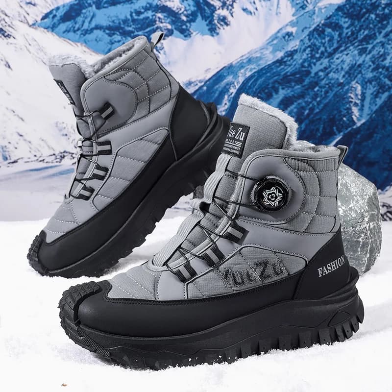 Scarponi da trekking invernali impermeabili Sneakers calde da esterno da uomo Stivali da neve in peluche Scarponi da trekking antiscivolo Scarpe da passeggio anticollisione