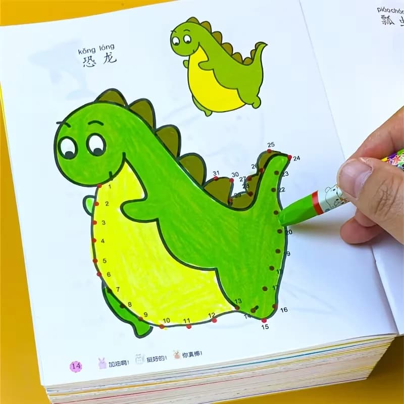 8 Books/Set Baby Connect-the-Dots Activity Books - Number Line Drawing for Toddlers, Early Education & Focus Toys