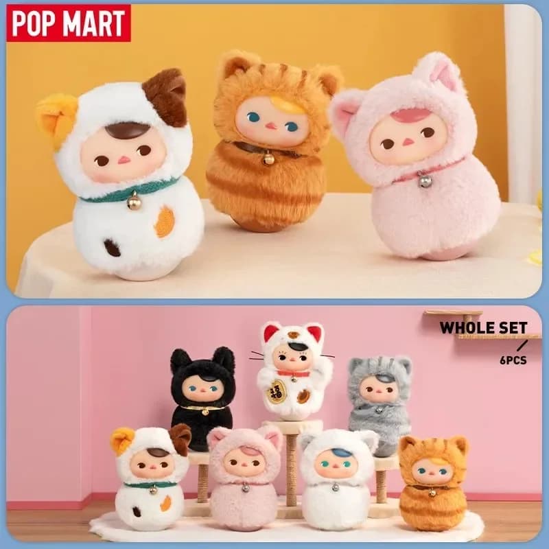 POP MART PUCKY Roly-Poly Kitty Series Blind Box Guess Bag Decorazione del desktop Modello carino Regalo Ragazza Giocattoli Anime