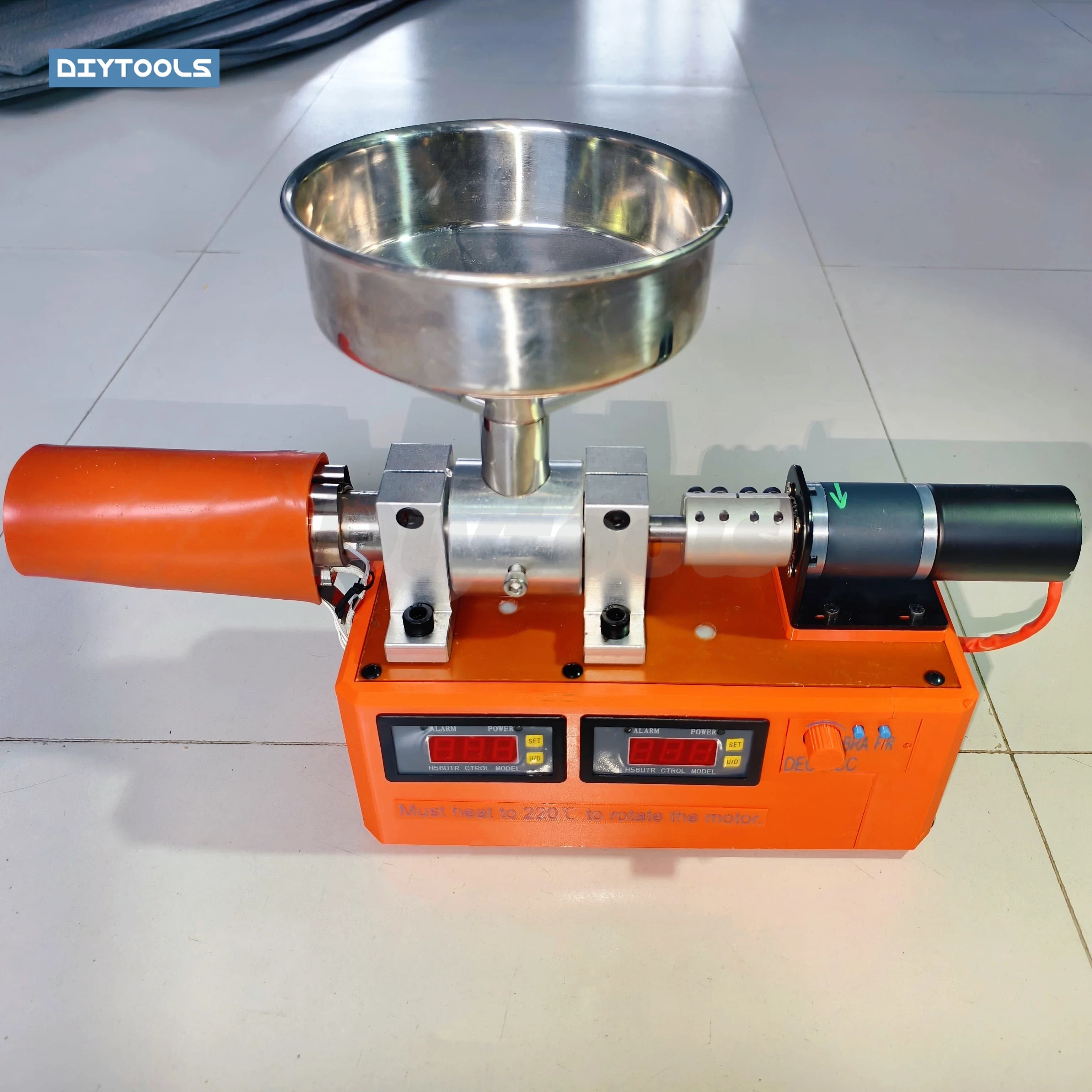 Table Extruder for 3D Filament, Small Monovite Extruder for Waste recycling, for the production of PETG PLA Filaments from 1.75mm and 2.3mm