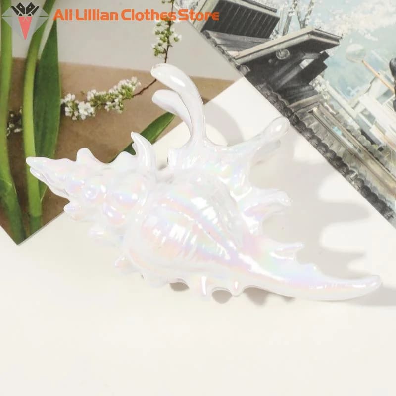 Ocean Shark Claw Clip For Women Conch Hair Claw Clip For Cute Beach Hair Accessories