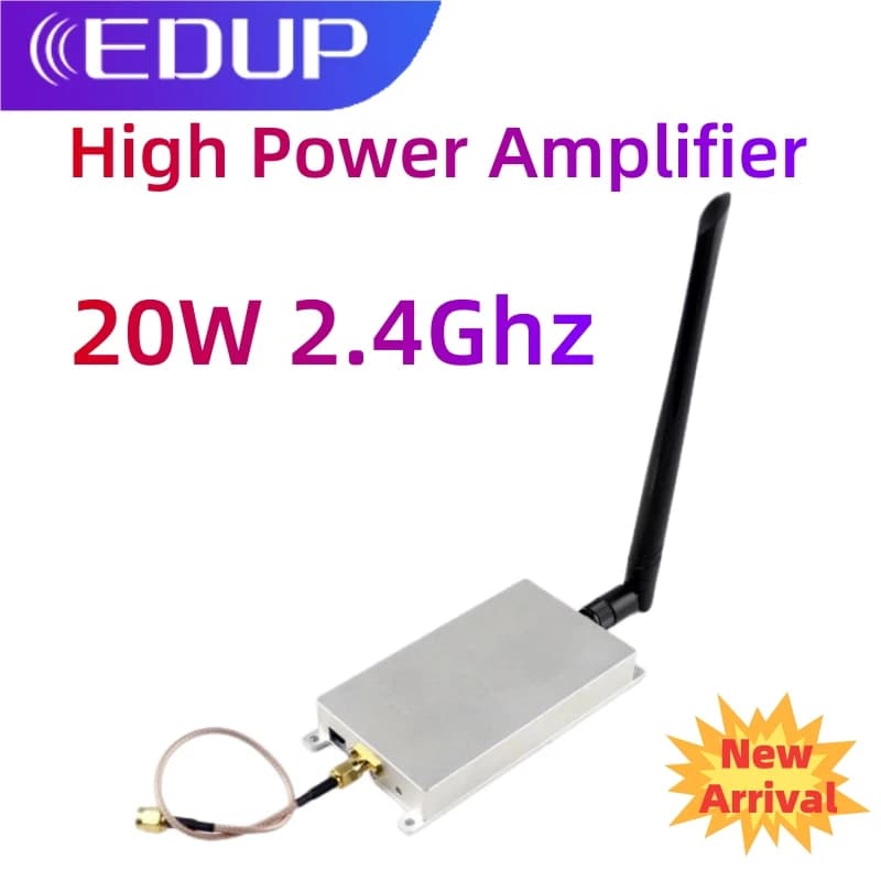 EDUP AB009 Amplificatore ad alta potenza da 20 W Ripetitore di segnale WiFi da 2,4 Ghz Ripetitore Wi-Fi a lungo raggio Segnale forte Estensore Wifi da 20 Watt
