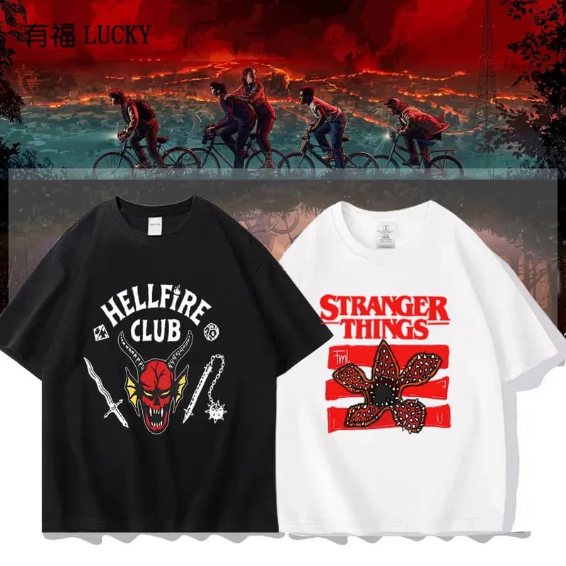 T-shirt a maniche corte Strange Tales, camicia a maniche corte in collaborazione con Hellfire Club, abbigliamento cosplay dello stesso stile